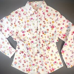 Antilia Femme Womens western India Cotton Cottagecore Button Down Long sleeve